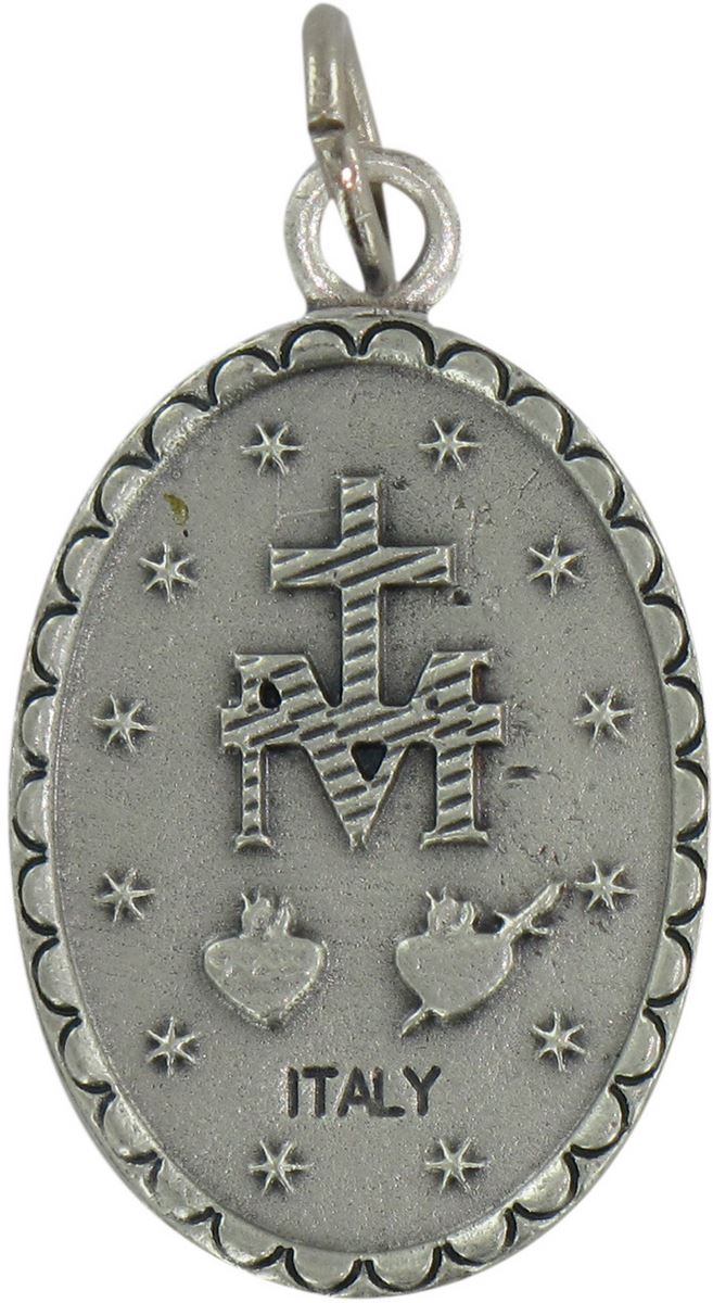 medaglia miracolosa ovale in metallo con smalto blu - 2,3 cm
