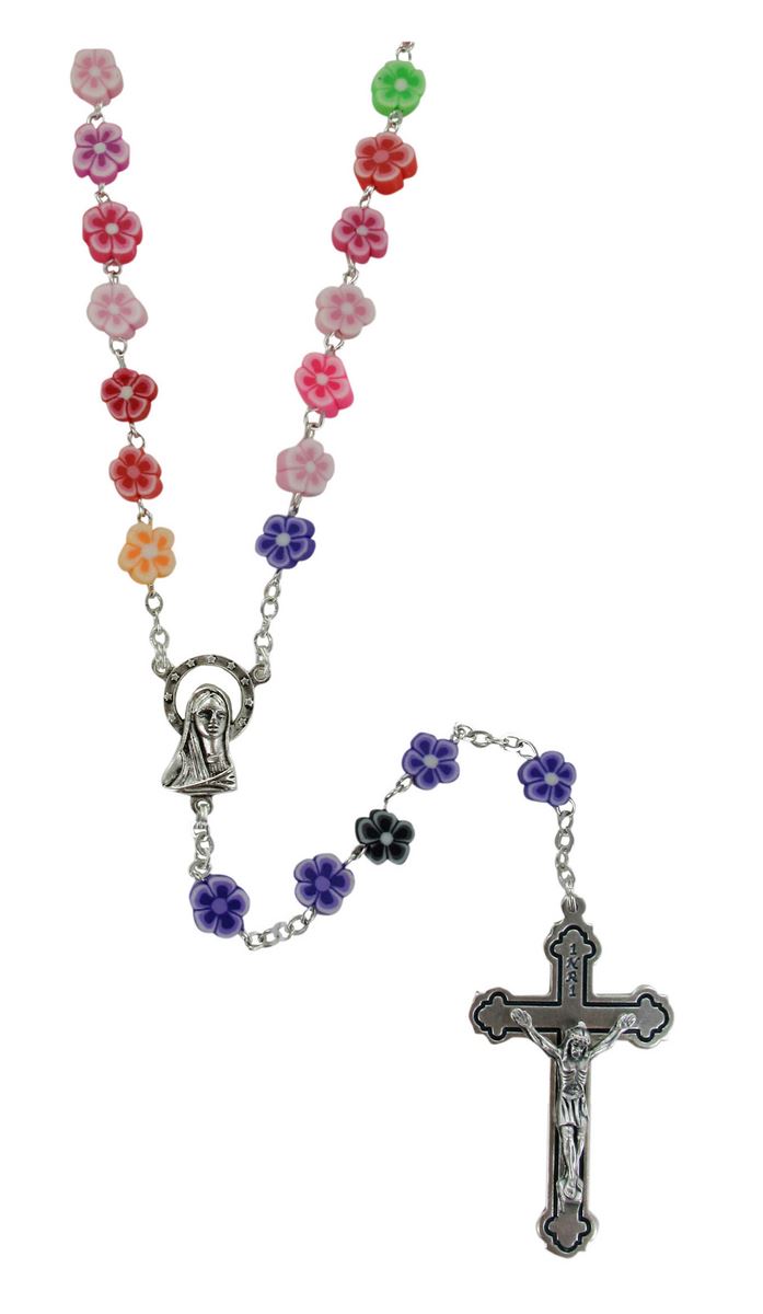 rosario grani fiore colorati