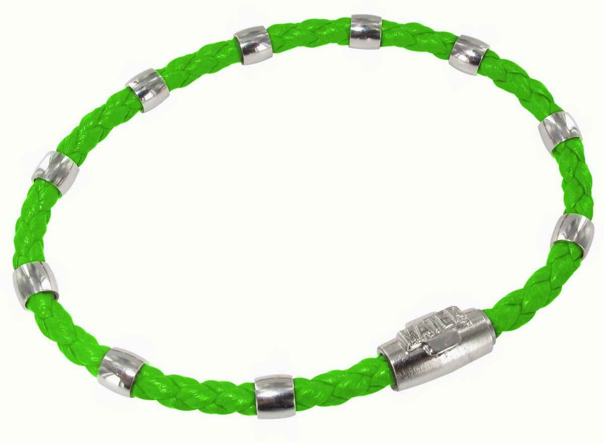 bracciale cordoncino con croce e decine in argento con chiusura calamitata - verde