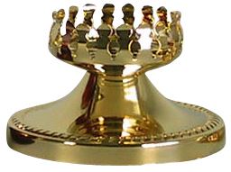 portavetro per lampada del santissimo in bronzo dorato - Ø 13 x 7,5 cm