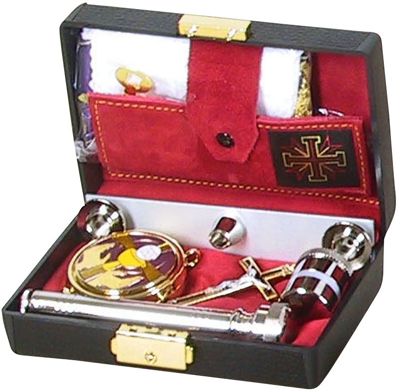 astuccio ( kit celebrazione messa) lusso con 11 oggetti