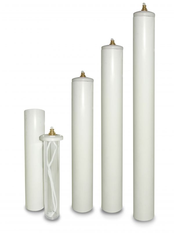 candela a cera liquida con cartuccia Ø 4 cm, finta candela ricaricabile per chiesa in pvc, h 40 cm