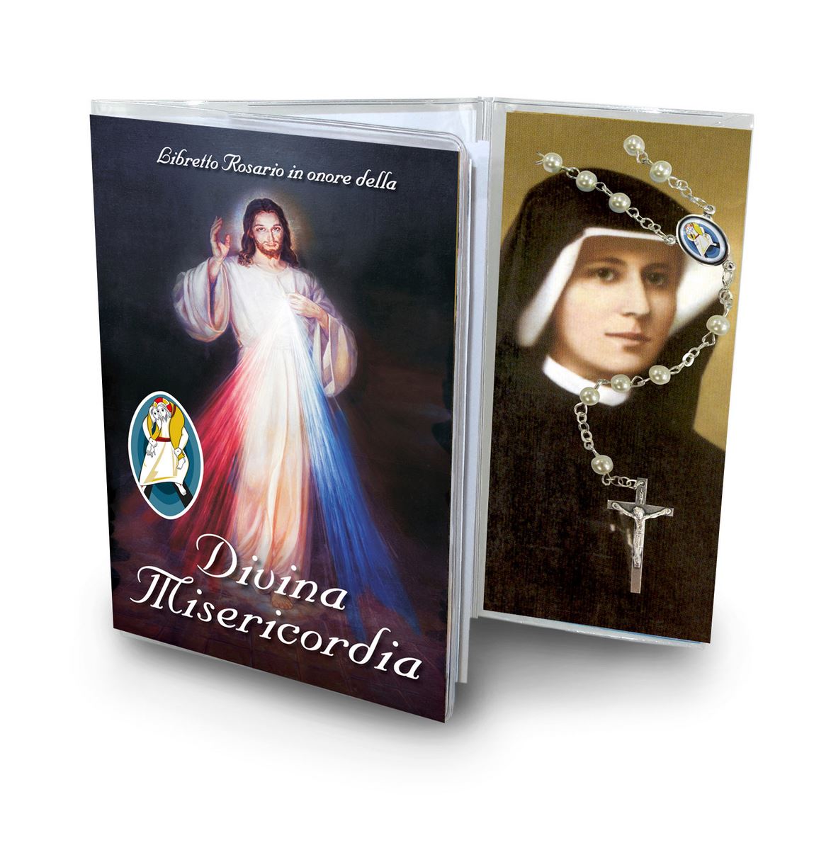 libretto con rosario divina misericordia con logo del giubileo - italiano