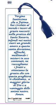 segnalibro madonna di fatima con fiocchetto (italiano) - 3,8 x 12,6 cm
