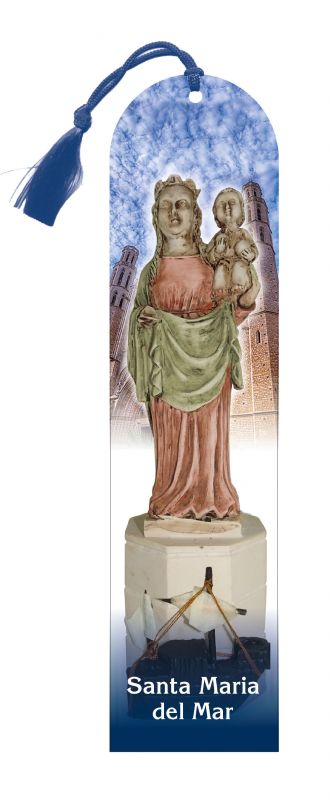 segnalibro santa maria del mar a forma di cupola con fiocchetto - 5,5 x 22,5 cm- italiano