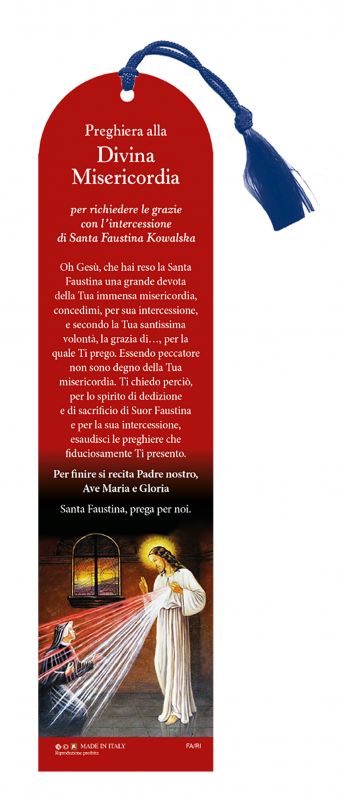 segnalibro divina misericordia (roma) a forma di cupola con fiocchetto - 5,5 x 22,5 cm- italiano