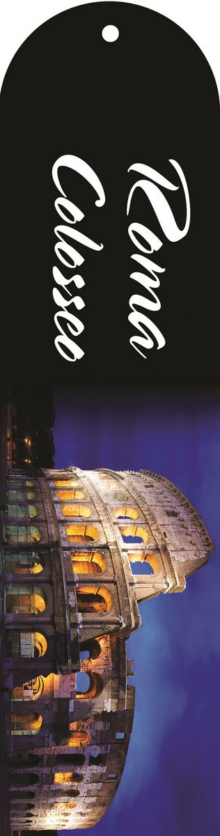 segnalibro colosseo (versione 01) a forma di cupola con fiocchetto - 5,5 x 22,5 cm
