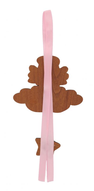 segnalibro angelo custode a forma di cupola con fiocchetto rosa - 5,5 x 22,5 cm - inglese