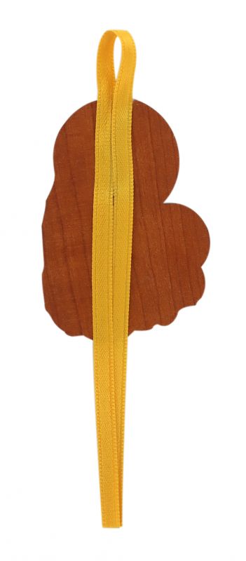segnalibro con ave maria a forma di cupola con fiocchetto giallo - 5,5 x 22,5 cm - spagnolo