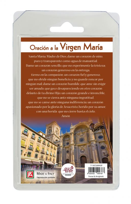 rosario semicristallo marrone cattedrale di granada con preghiera in spagnolo