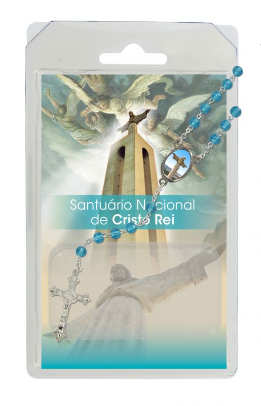 rosario semicristallo santuario cristo rei con preghiera in portoghese