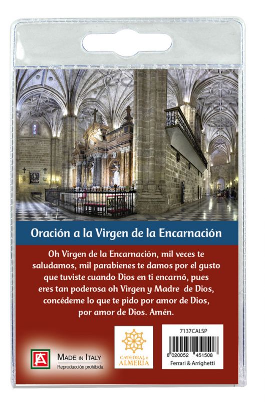 medaglia catedral de almeria con laccio e preghiera in spagnolo