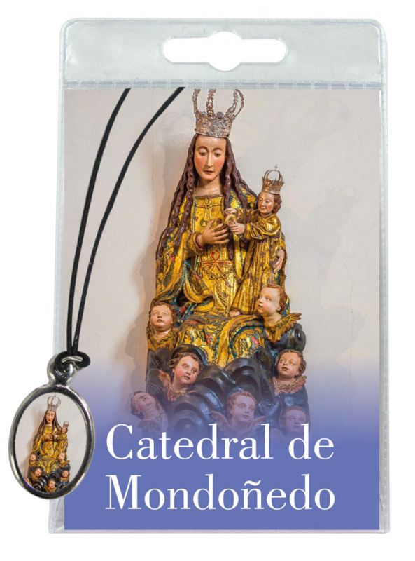 medaglia catedral de mondonedo con laccio e preghiera in spagnolo
