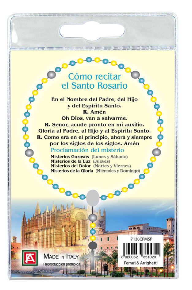 decina della cattedrale di santa maria (palma maiorca) con blister trasparente e preghiera - spagnolo
