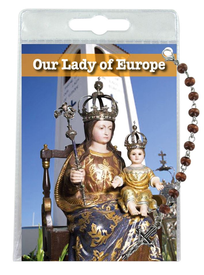 decina di our lady of europe con blister trasparente e preghiera - inglese