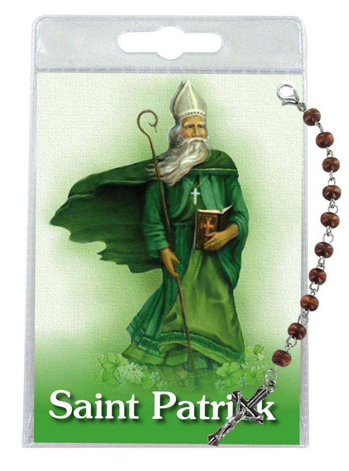 decina di saint patrick (lough derg) con blister trasparente e preghiera - inglese