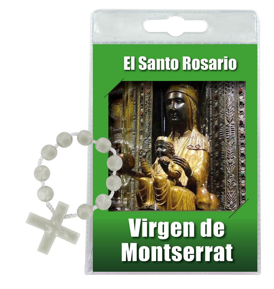 blister pieghevole madonna di montserrat in spagnolo con decina