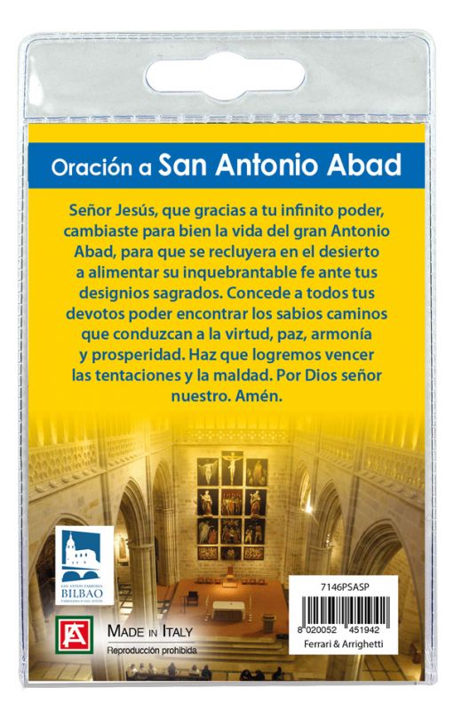portachiavi parrocchia de san anton con decina in ulivo e preghiera in spagnolo