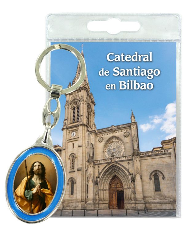 portachiavi catedral de bilbao con preghiera in spagnolo