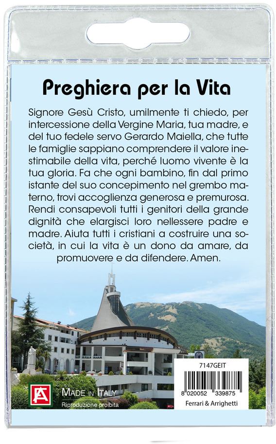 portachiavi santuario san gerardo maiella con preghiera in italiano