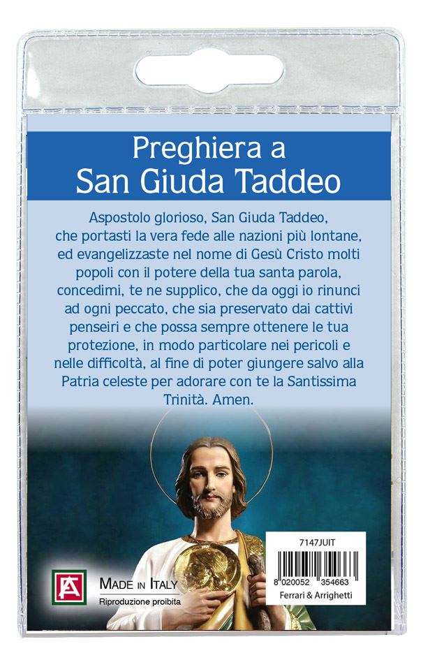 portachiavi doppio san giuda taddeo con preghiera in italiano