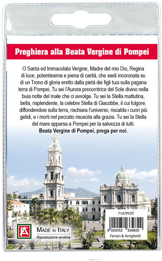 portachiavi santuario madonna di pompei con preghiera in italiano