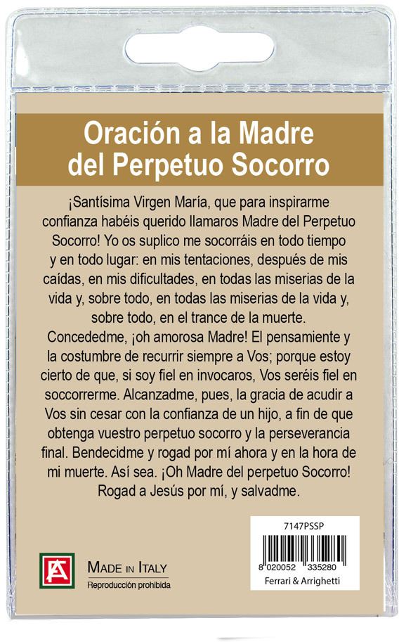 portachiavi madonna di perpetuo soccorso con preghiera in spagnolo