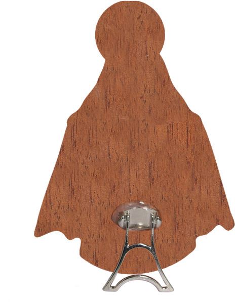 immagine della madonna miracolosa sagomata su legno mdf con appoggio - 6,2 x 8,6 cm 
