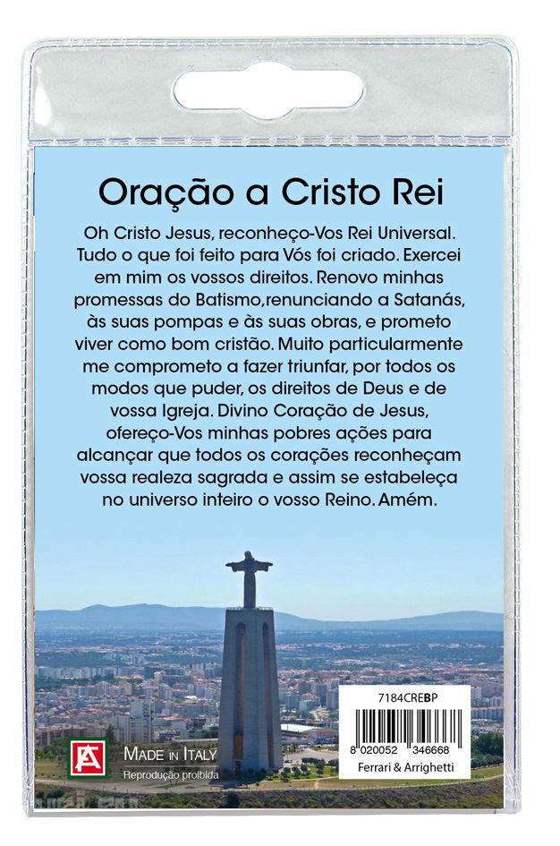 blister(b)santuario cristo rei con croce metallo cm 4,8 - portoghese