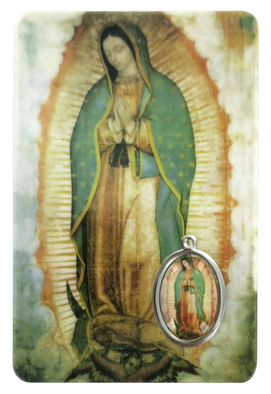 card madonna di guadalupe in pvc - 5,5 x 8,5 cm - spagnolo