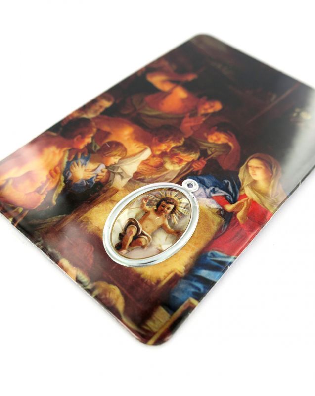 card santo natale in pvc - 5,5 x 8,5 cm - spagnolo