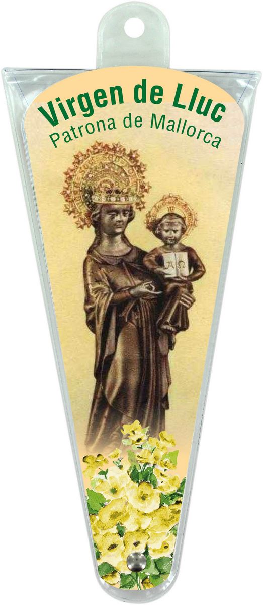 ventaglio preghiere alla madonna di lluc in spagnolo - altezza di 17,5 cm