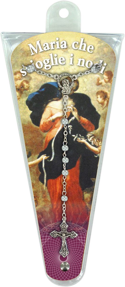 ventaglio preghiere a maria che scioglie i nodi in italiano - altezza di 17,5 cm