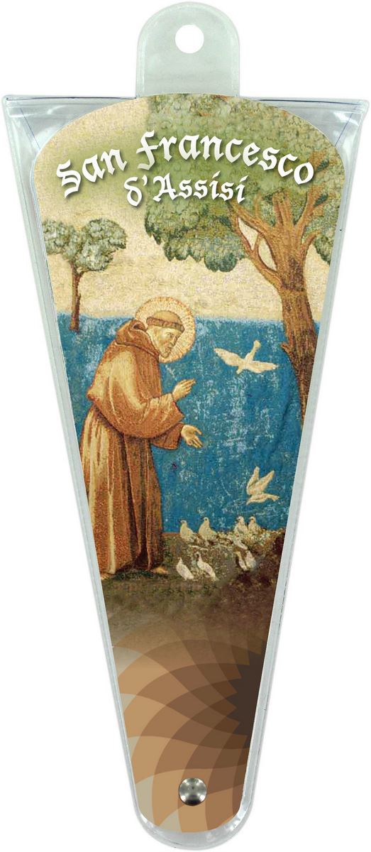 ventaglio preghiere a san francesco d'assisi - altezza di 17,5 cm