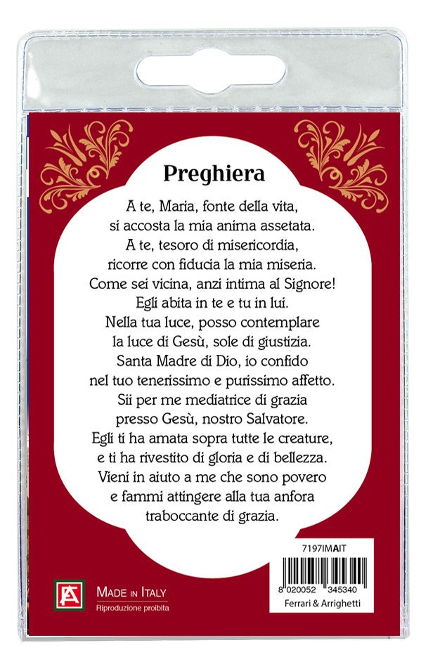 portachiavi madonna di impruneta (a) con preghiera in italiano