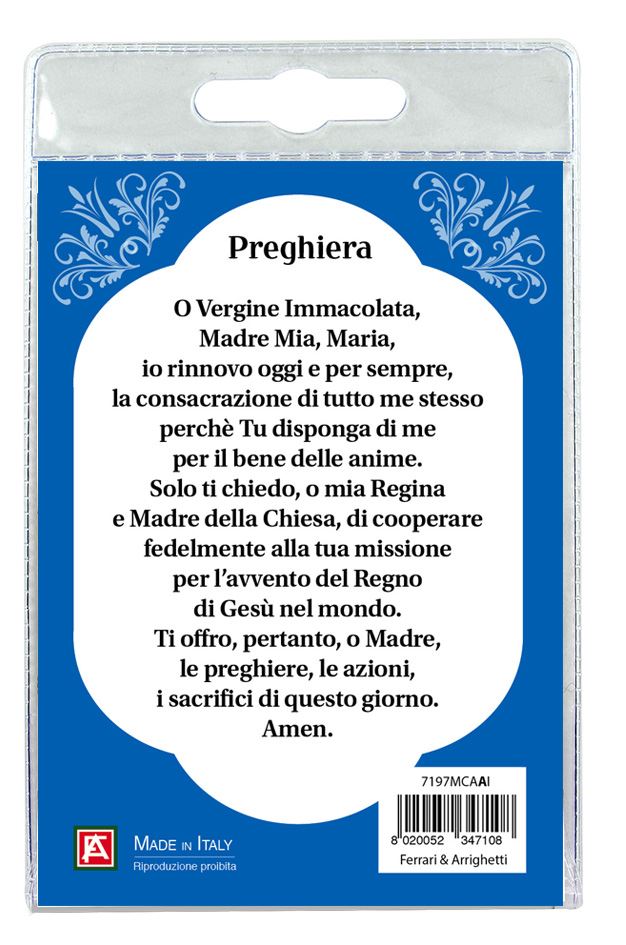 blister (a) madonna di caorle con portachiavi con preghiera in italiano