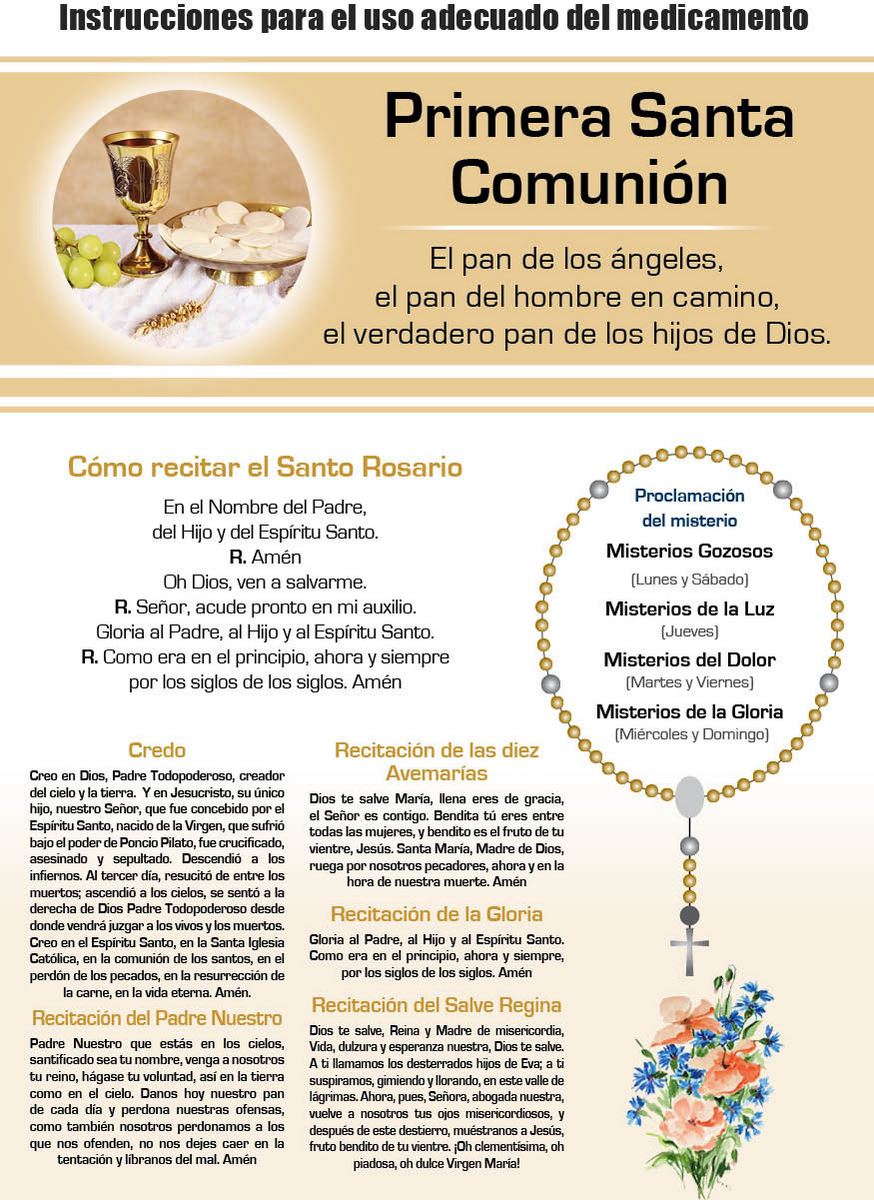 bomboniera comunione bambina/bambino: rosario comunione con scatolina in spagnolo