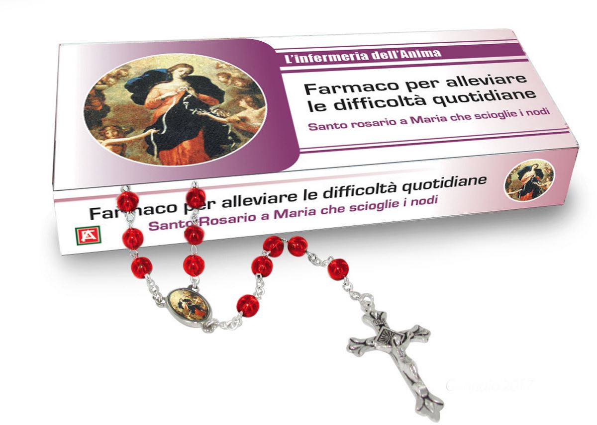 rosario di maria che scioglie i nodi, idea regalo originale, ''infermeria dell'anima'', lingua italiana