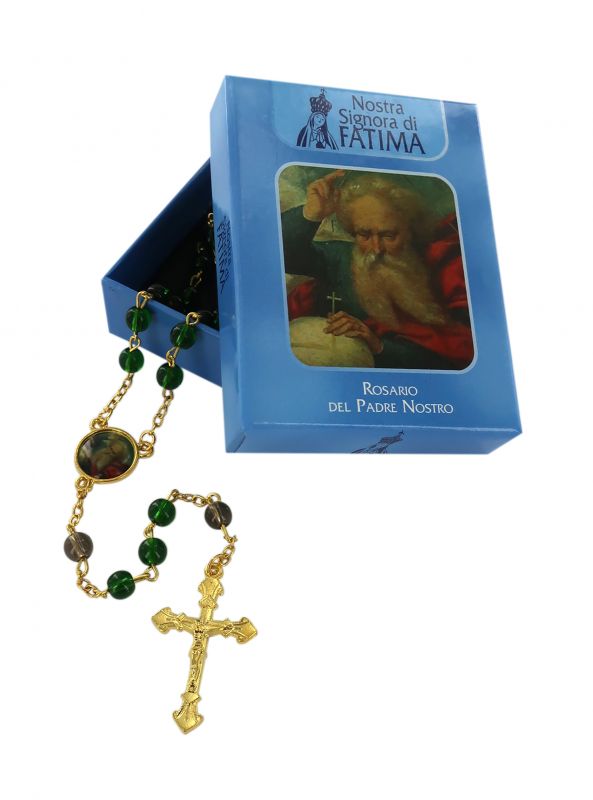 rosario del padre nostro con grani in vetro colorato, Ø 6 mm 