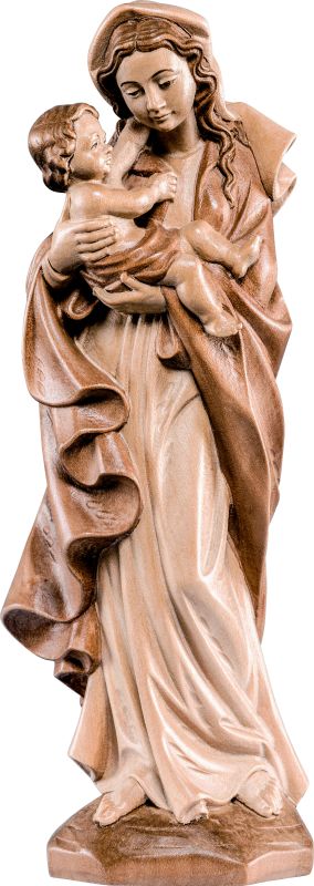 statua della madonna germania da 20 cm in legno con mordente in 3 toni di marrone - demetz deur