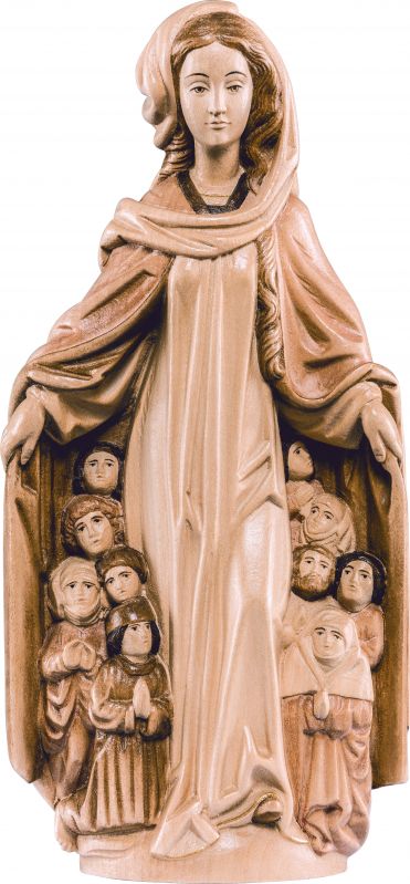 madonna della protezione - demetz - deur - statua in legno dipinta a mano. altezza pari a 20 cm.