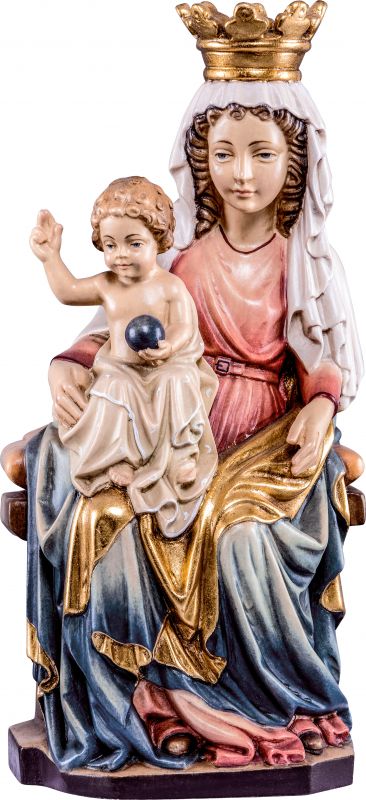 statua della madonna di praga - demetz - deur - statua in legno dipinta a mano. altezza pari a 25 cm.