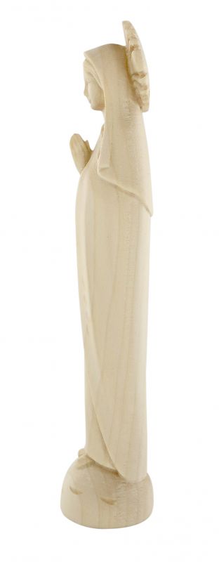 statua della madonna stilizzata, linea da 15 cm, in legno naturale - demetz deur