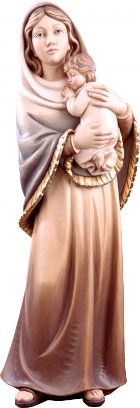 statua della madonna ferruzzi, linea da 15 cm, in legno dipinto a mano - demetz deur