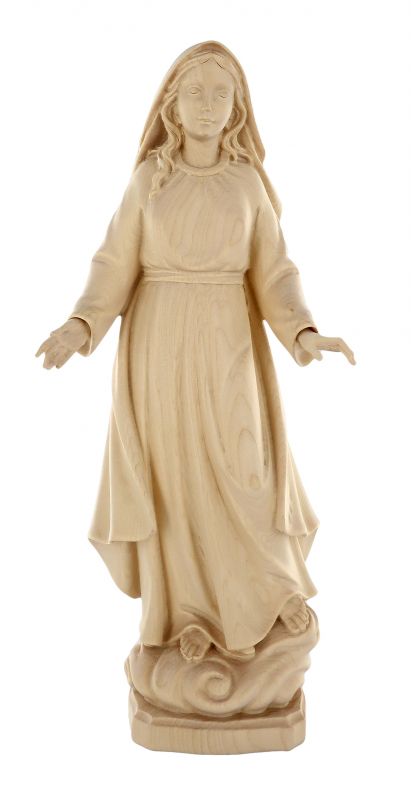 statua della madonna delle grazie in legno naturale, linea da 30 cm - demetz deur