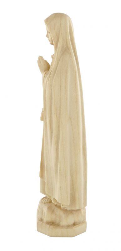statua della madonna di fátima in legno naturale, linea da 10 cm - demetz deur