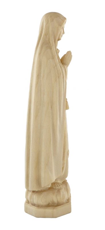 statua della madonna di fátima in legno naturale, linea da 10 cm - demetz deur