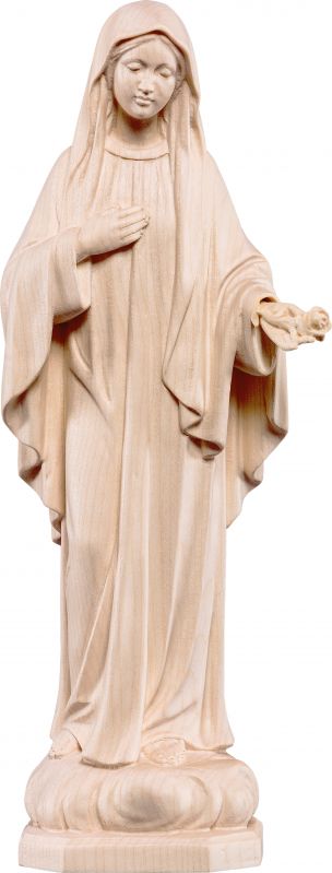 madre della pace - demetz - deur - statua in legno dipinta a mano. altezza pari a 15 cm.