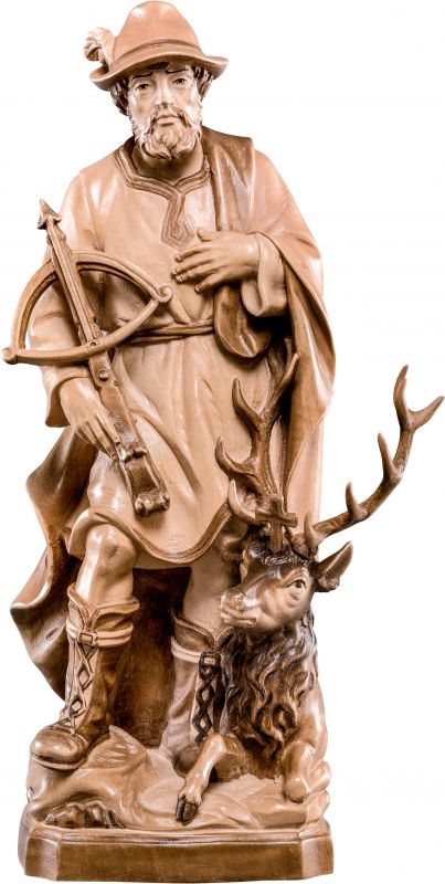 san umberto - demetz - deur - statua in legno brunito a 3 colori dipinta a mano. altezza pari a 40 cm.