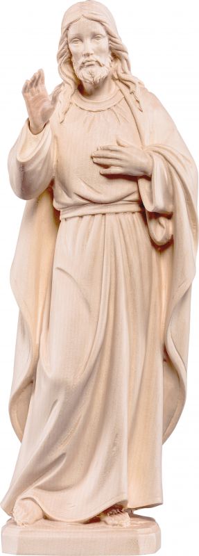 statua di gesù in stile classico, in legno naturale, linea da 20 cm - demetz deur